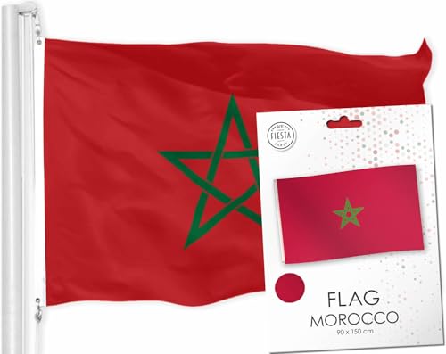 Flagge * MAROKKO * mit Messingösen | 90 x 150cm, wetterfeste Fahne für Fahnenmast oder Aufhängen, 100% Polyester | Nationalflagge Länderflaggen Dekoration, Farbe: Marokko von Carpeta