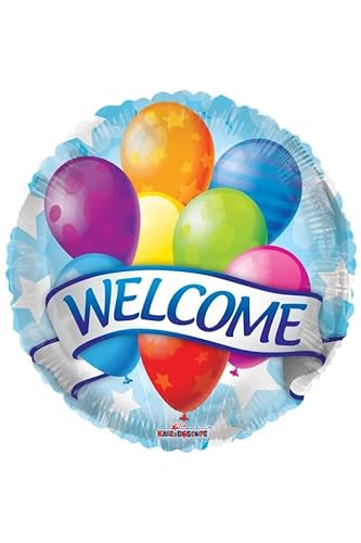Folienballon * WELCOME * als Deko für eine Willkommensparty | 46cm groß | Partydeko Luftballon Ballon Folienballon von Carpeta