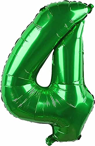 Folienballon Grün Zahl 0 bis 9 als Deko für Geburtstag und Party | 80cm groß | Kinder Grüne Zahlen Ballondeko Kindergeburtstag Partydeko Mint, Edition: 4. Geburtstag von Carpeta