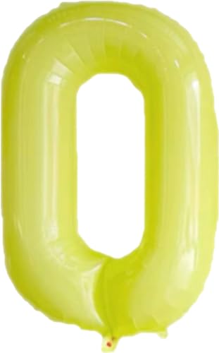 Folienballons * Macaron-Farben * als Zahlen Deko für Geburtstag und Party | XXL-Größe: 100cm | Zahl Luftballons Ballons Folienballon Ballondeko Kindergeburtstag, Edition: Apfel-Grün Zahl 0 von Carpeta