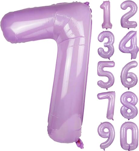 Folienballons * Macaron-Farben * als Zahlen Deko für Geburtstag und Party | XXL-Größe: 100cm | Zahl Luftballons Ballons Folienballon Ballondeko Kindergeburtstag, Edition: Lavendel-Flieder Zahl 7 Folienballons * Macaron-Farben * als Zahlen Deko für Geburtstag und Party | XXL-Größe: 100cm | Zahl Luftballons Ballons Folienballon Ballondeko Kindergeburtstag, Edition: Lavendel-Flieder Zahl 7 von Carpeta