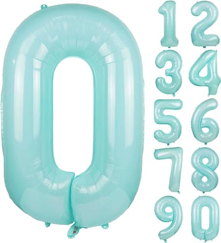 Folienballons * Macaron-Farben * als Zahlen Deko für Geburtstag und Party | XXL-Größe: 100cm | Zahl Luftballons Ballons Folienballon Ballondeko Kindergeburtstag, Edition: Mint-Blau Zahl 0 Folienballons * Macaron-Farben * als Zahlen Deko für Geburtstag und Party | XXL-Größe: 100cm | Zahl Luftballons Ballons Folienballon Ballondeko Kindergeburtstag, Edition: Mint-Blau Zahl 0 von Carpeta
