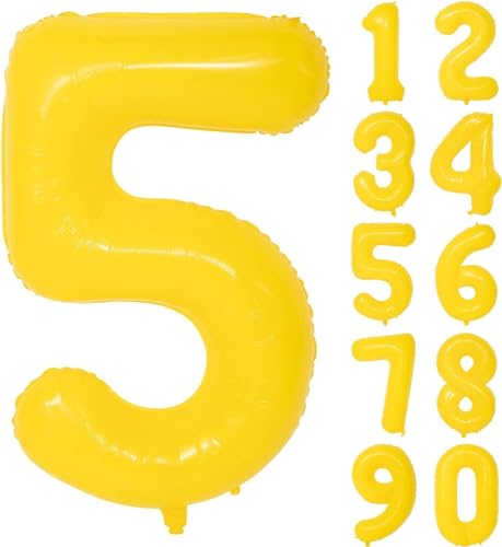 Folienballons * Macaron-Farben * als Zahlen Deko für Geburtstag und Party | XXL-Größe: 100cm | Zahl Luftballons Ballons Folienballon Ballondeko Kindergeburtstag, Edition: Zitronen-Gelb Zahl 5 Folienballons * Macaron-Farben * als Zahlen Deko für Geburtstag und Party | XXL-Größe: 100cm | Zahl Luftballons Ballons Folienballon Ballondeko Kindergeburtstag, Edition: Zitronen-Gelb Zahl 5 von Carpeta