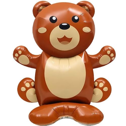 Folienballons * SÜSSE TIERE * als Deko für Geburtstag und Party | Stehende Luftballons, 37-47cm groß | Safari Dschungel Bauernhof Kinder Kindergeburtstag Partydeko Ballons, Edition: Teddybär von Carpeta