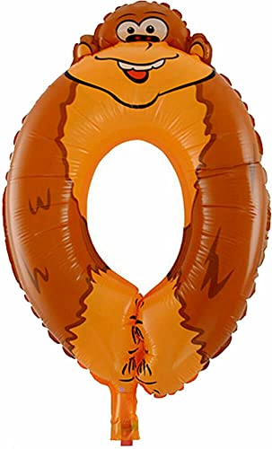 Folienballons * Wilde Tiere * in Zahl 0 bis 9 als Deko für Geburtstag und Party | 44-55cm groß | Kinder Zahlen Kindergeburtstag Partydeko Folienballon Hund Affe Tiger Safari, Edition: 0. Geburtstag von Carpeta