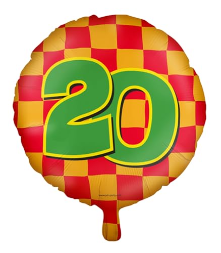 Folienballons * Zahlen 1-100 * als Deko für Kindergeburtstag, Geburtstag und Party | Ø46cm, für Luft + Helium | Happy Birthday Luftballons Ballons, Edition: 20. Geburtstag von Carpeta