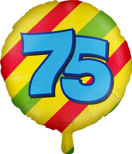 Folienballons * Zahlen 1-100 * als Deko für Kindergeburtstag, Geburtstag und Party | Ø46cm, für Luft + Helium | Happy Birthday Luftballons Ballons, Edition: 75. Geburtstag von Carpeta