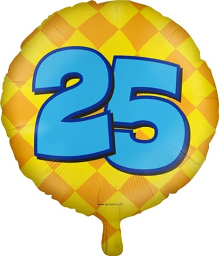 Folienballons * Zahlen 1-100 * als Deko für Kindergeburtstag, Geburtstag und Party | Ø46cm, für Luft + Helium | Happy Birthday Luftballons Ballons, Edition: 25. Geburtstag von Carpeta