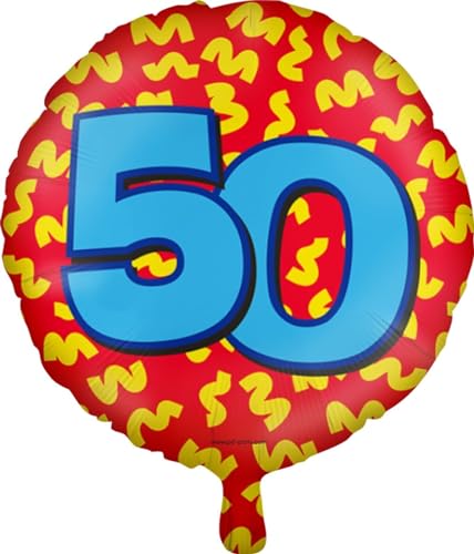 Folienballons * Zahlen 1-100 * als Deko für Kindergeburtstag, Geburtstag und Party | Ø46cm, für Luft + Helium | Happy Birthday Luftballons Ballons, Edition: 50. Geburtstag von Carpeta