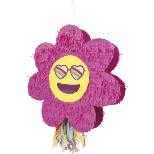 Pinata * BOHO GIRL * mit/ohne Süßigkeiten, Brille und Stock | Spiel und Deko für Kindergeburtstag, Party und Hochzeit | Größe: 50x50x10cm | Blume Piñata Geburtstag, Edition: Nur Pinata von Carpeta