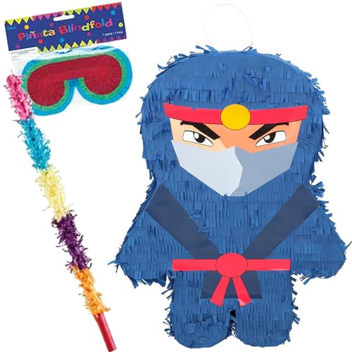 Pinata * NINJA + SCHLAGSTOCK + MASKE * als Spiel und Deko für Kindergeburtstag und Mottoparty | Größe: 45x34x10cm | Kompatibel zu Ninjago Geburtstag | Pinatas Kinder Party Pinata * NINJA + SCHLAGSTOCK + MASKE * als Spiel und Deko für Kindergeburtstag und Mottoparty | Größe: 45x34x10cm | Kompatibel zu Ninjago Geburtstag | Pinatas Kinder Party von Carpeta