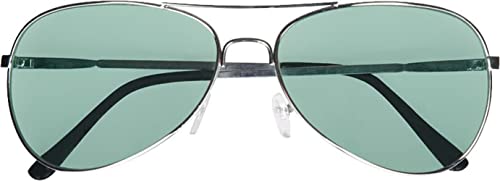 Retro Pilotenbrille als klassische Fliegerbrille | mit grünen, roten oder anthraziten Gläser | Partybrille Verkleidung Pilot Brille, Farbe: Grün Retro Pilotenbrille als klassische Fliegerbrille | mit grünen, roten oder anthraziten Gläser | Partybrille Verkleidung Pilot Brille, Farbe: Grün von Carpeta