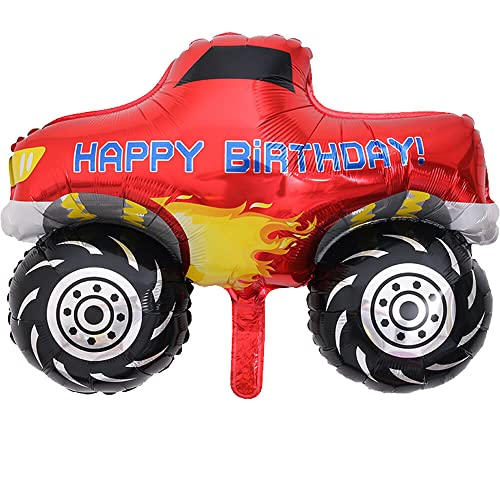 XXL Folienballon * FAHRZEUGE * als Geschenk oder Deko für Mottoparty | Polizeiauto Radlader Feuerwehrauto Trecker Bagger Truck | Kinder Geburtstag Partydeko, Edition: Monstertruck, 75x58cm von Carpeta