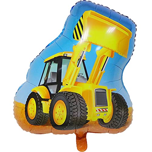 XXL Folienballon * FAHRZEUGE * als Geschenk oder Deko für Mottoparty | Polizeiauto Radlader Feuerwehrauto Trecker Bagger Truck | Kinder Geburtstag Partydeko, Edition: Radlader, 66x53cm von Carpeta