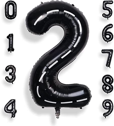 XXL Folienballons * RACING * Zahl 0 bis 9 als Deko für Geburtstag und Party | 100cm groß | Schwarze Zahlen Cars Autos Kindergeburtstag Partydeko Ballon Luftballon Helium, Edition: 2. Geburtstag von Carpeta