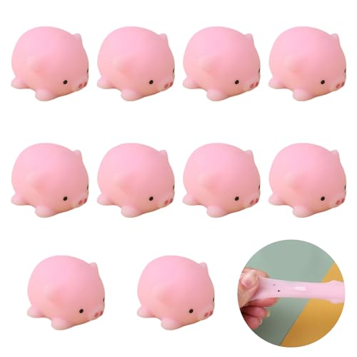10 Stück Stressschwein Anti Stress Schwein Schwein Quetsch Spielzeug Anti Aggressions Schwein Squishy Squeeze Spielzeug Kreatives Dekompressions Rosa Schweinchen Spielzeug für Erwachsene und Kinder von Carreneu