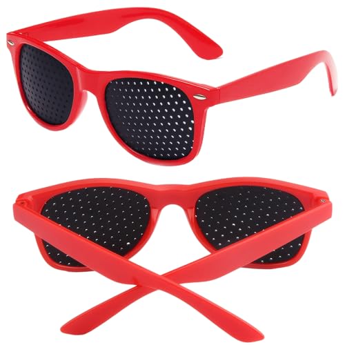 2 Pcs Rasterbrille Lochbrille Rasterbrille Augentraining Lochbrille FüR Augentraining Pinhole Glasses Korrekturbrille Raster Multidot Brillen Raster-Brille Rasterbrille Lochbrille Pinhole Glasses von Carreneu