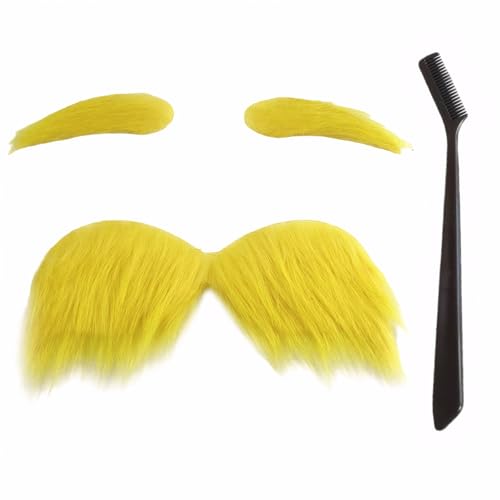 Schnurrbart Zum Ankleben Schnurrbart Selbstklebend Einfügbar Bart Zum Ankleben Fake Bart Zum Interessant Klebebart Klebe Schnurrbart mit Einem Minikamm Passend für Karneval Geburtstag und Party Usw von Carreneu