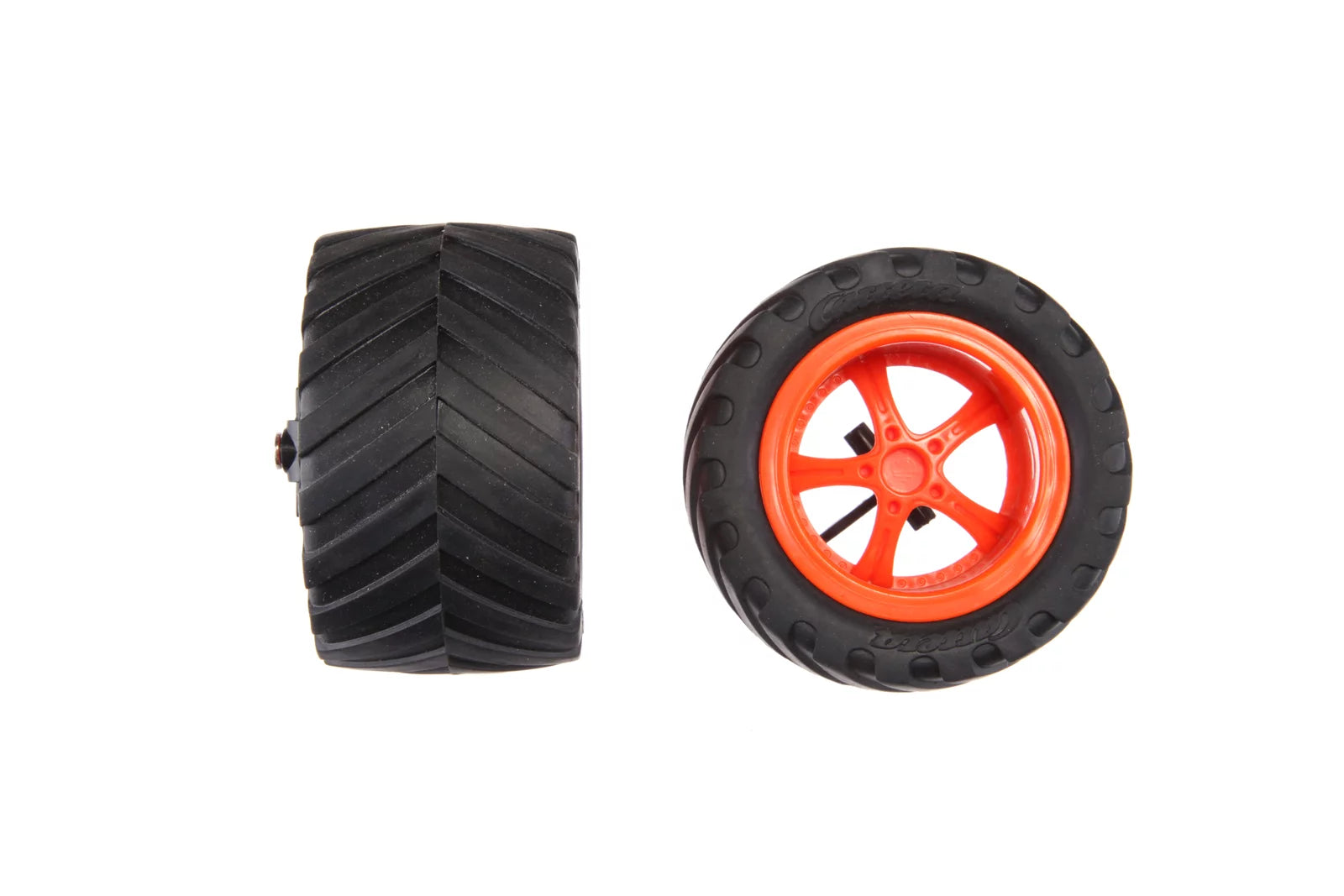 2 front wheels (tyres+wheel rims) + Wheel suspension for Carrera SUV, orange (181056) von Carrera
