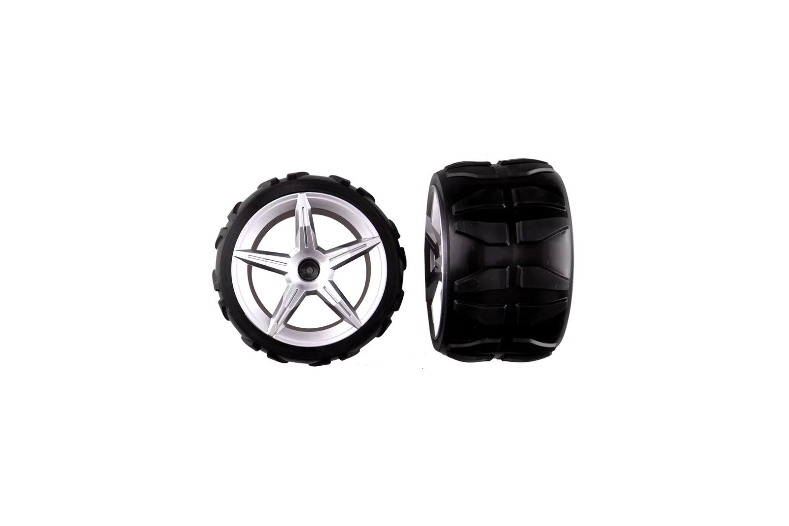 2 rear tyres with wheel rims for 24hr Tow Truck (162076) von Carrera