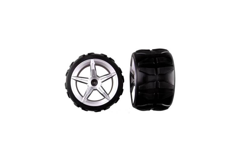 2 rear tyres with wheel rims for 24hr Tow Truck (162076) von Carrera