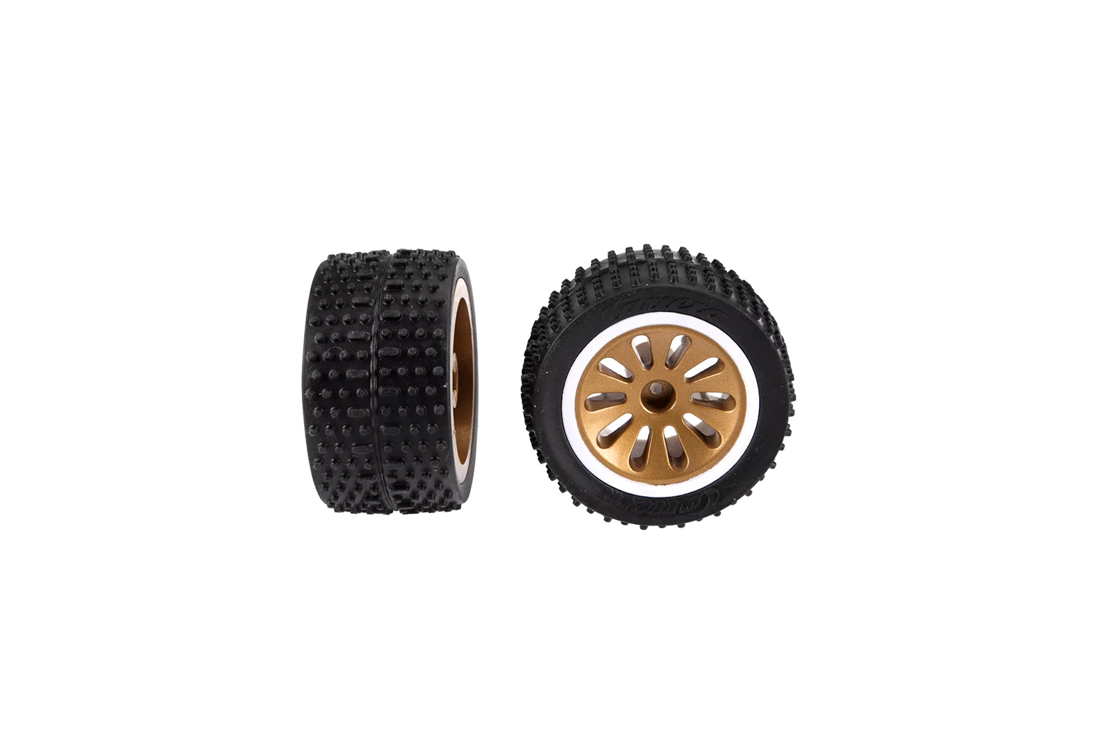 2 rear tyres with wheel rims for Carrera RC Buggy, blue (202005) von Carrera