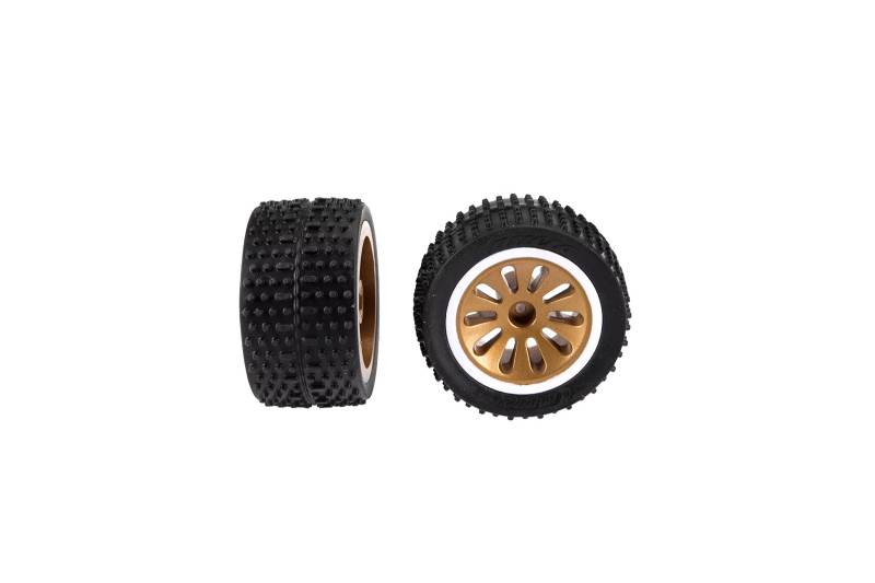 2 rear tyres with wheel rims for Carrera RC Buggy, blue (202005) von Carrera