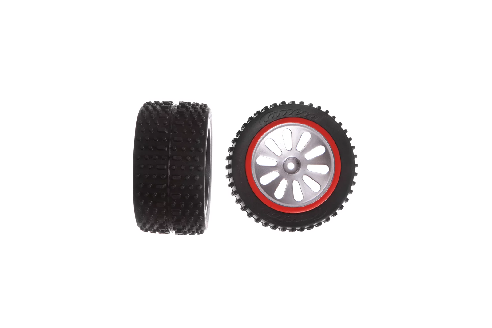 2 rear tyres with wheel rims for Carrera RC X-Fox One (202007) von Carrera