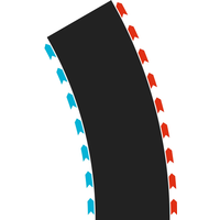 CARRERA 50052004 Carrera Hybrid KI Gaming Rennaction Zubehör Curves Radius 2 30° (2x L, 2x R) von Carrera