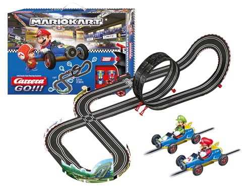 Carrera GO!!! Mario Kart™ - Mach 8 Rennbahn-Set I Rennbahnen und lizensierte Slotcars | bis zu 2 Spieler | Für Jungs und Mädchen ab 6 Jahren & Erwachsene von Carrera