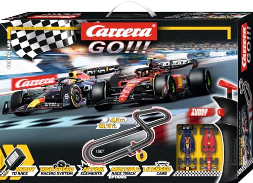 Carrera - 20062572 - Carrera GO!!! Flying Lap Rennbahn-Set I Rennbahn mit lizensierten Slotcars | bis zu 2 Spieler | Für Kinder ab 6 Jahren & Erwachsene von Carrera