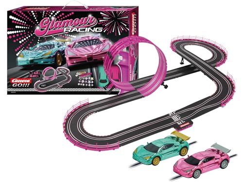 Carrera GO... Pink Action Racing Rennbahn-Set I Rennbahn mit lizensierten Slotcars | bis zu 2 Spieler | Für Kinder ab 6 Jahren & Erwachsene von Carrera