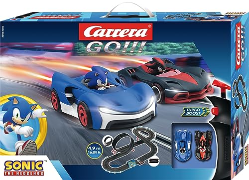 Carrera GO!!! Sonic the Hedgehog 4.9 Rennbahn-Set I Rennbahnen und lizensierte Slotcars | bis zu 2 Spieler | Für Jungs und Mädchen ab 6 Jahren & Erwachsene von Carrera