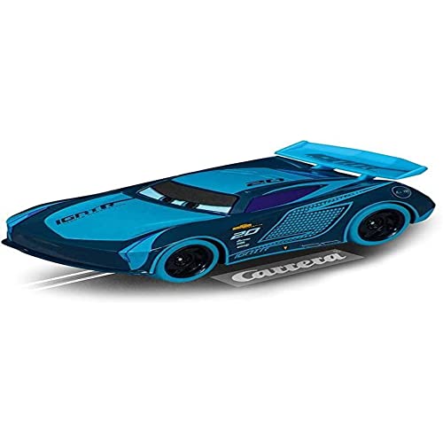 Carrera GO Jackson Storm Slotcar I Maßstab 1:43 I Offiziell Disney Pixar I Authentische Nachbildung I Glow in the Dark Funktion mit leuchtenden Scheinwerfern I Ideal für Jungen und Mädchen von Carrera