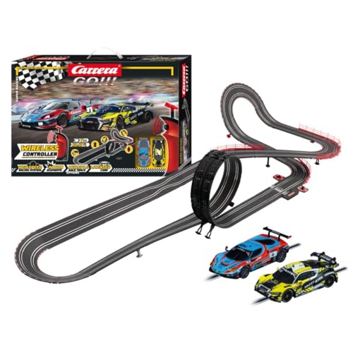 Carrera GO!!! Rennbahn Autorennbahn Super Racers Wireless Set | Grundpackung 62585 | 2 Slotcars inkl. 2 Wireless Handregler mit Turbo-Knopf | inkl. Looping, Fly-Over, Steilkurve und Rundenzähler Carrera GO!!! Rennbahn Autorennbahn Super Racers Wireless Set | Grundpackung 62585 | 2 Slotcars inkl. 2 Wireless Handregler mit Turbo-Knopf | inkl. Looping, Fly-Over, Steilkurve und Rundenzähler von Carrera