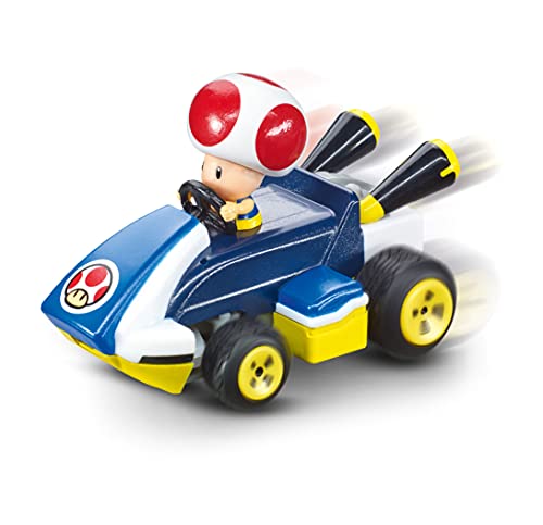 Carrera Mini RC Mario Kart mit Toad I Ferngesteuertes Auto ab 6 Jahren für drinnen & draußen I Mini Mario Kart Auto mit Fernbedienung zum Mitnehmen I Spielzeug für Kinder & Erwachsene von Carrera