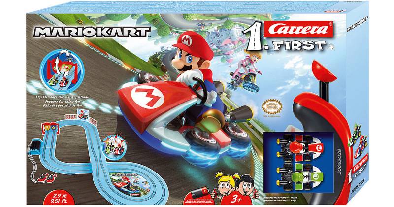CARRERA FIRST - Nintendo Mario Kart Autorennbahn Kinder ab 3 Jahren mit Mario und Luigi  Kinder von Carrera