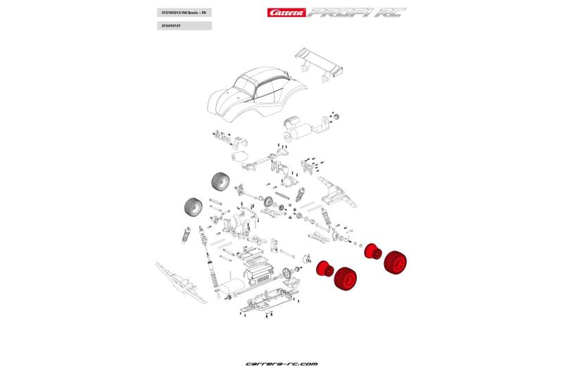 Carrera Profi RC Wheel Kit (2 Pcs) VW Beetle #183013 von Carrera