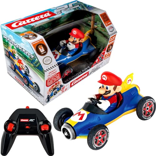 Carrera RC 370181066 Nintendo Mario Kart Mach 8 │ Ferngesteuertes Auto ab 6 Jahren für drinnen & draußen │ Mini Mario Kart zum Fernbedienung zum Mitnehmen │ Spielzeug für Kinder & Erwachsene von Carrera