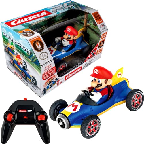 Carrera Mario Kart™ Mach 8 Mario Ferngesteuertes Auto | RC Auto | Actionreiche Rennen | 1:18 Maßstab | Bis zu 9 km/h & 20 Min Fahrzeit | Nintendo-Lizenz | Duelliere dich mit Freunden | Ab 6 Jahren von Carrera