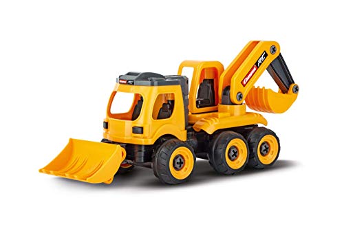 Carrera RC 370181076 First Bagger - Backhoe Loader mit Controller I Ferngesteuertes Auto ab 3 Jahren für drinnen & draußen I Mini Spielzeugauto mit echtem Sound zum Mitnehmen I Spielzeug für Kinder & Erwachsene von Carrera