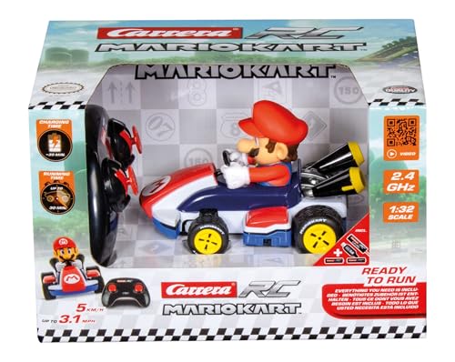 Carrera RC I 2,4GHz Mario Kart Race Kart 1:32 I Mario RC-Fahrzeug I Offiziell lizenziert I Authentisches Design I Für Nintendo-Fans I Ferngesteuertes Auto von Carrera