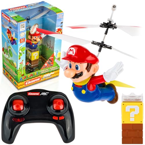 Carrera RC SUPER Mario™ Flying Cape Mario Ferngesteuerter Hubschrauber | Helikopter mit 10,4 cm Länge | Originale Nintendo-Lizenz | Ferngesteuertes Flugzeug-Design | Flugspaß für Kinder ab 8 Jahren von Carrera