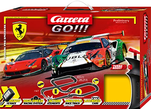 Carrera GO!!! Ferrari Pro Speeders Rennbahn-Set I Rennbahnen und lizensierte Slotcars | bis zu 2 Spieler | Für Jungs und Mädchen ab 6 Jahren & Erwachsene von Carrera