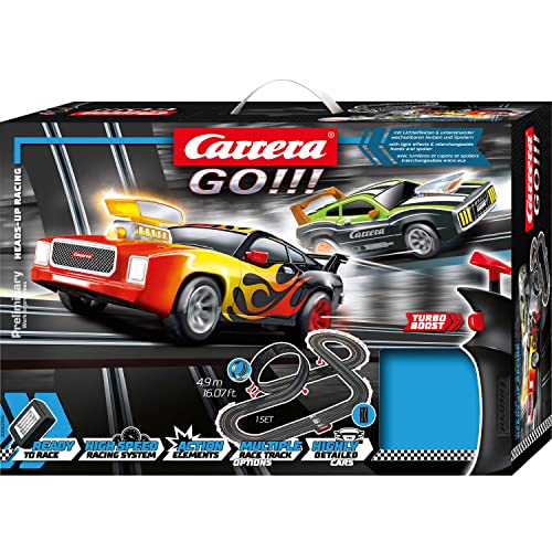 Carrera GO!!! Heads-Up Racing Rennbahn-Set I Rennbahnen und lizensierte Slotcars | bis zu 2 Spieler | Für Jungs und Mädchen ab 6 Jahren & Erwachsene von Carrera