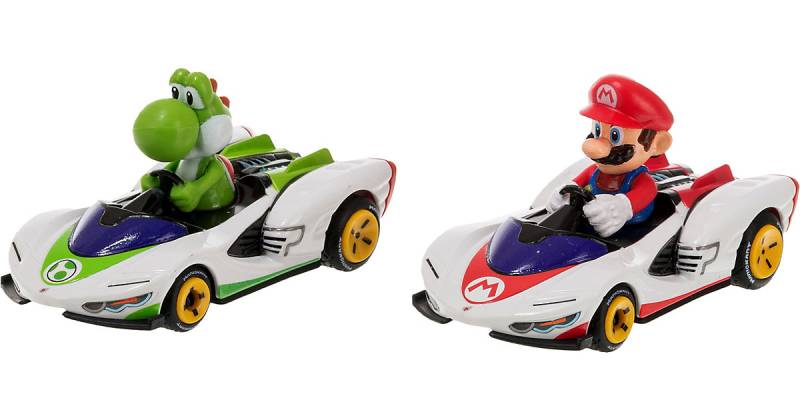 CARRERA Pull & Speed - Mario Kart - P-Wing Pull Back Auto mit Rückziehmotor, 2er Pack von Carrera