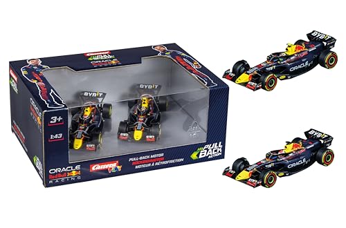 Pull & Speed 15813025 F1 Red Bull Double Action - 2er Set F1 Auto mit Heckantrieb mit Verstappen & Perez, Formel 1 Red Bull Lizenz, Maßstab 1:43, ab 3 Jahren Pull & Speed 15813025 F1 Red Bull Double Action - 2er Set F1 Auto mit Heckantrieb mit Verstappen & Perez, Formel 1 Red Bull Lizenz, Maßstab 1:43, ab 3 Jahren von Carrera