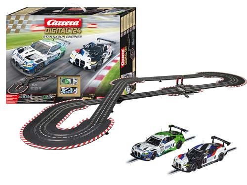 Carrera Digital 124 Start your Engines Rennbahnset | Rennbahnen und lizensierte Slotcars | bis zu 4 Spieler | Für Kinder ab 10 Jahren & Erwachsene von Carrera