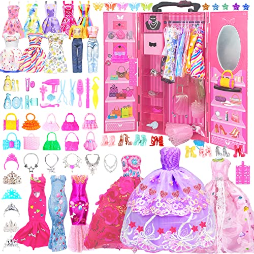 165 Stück Doll Clothes and Accessories Kleidung für Puppen kleiderschrank Kleidung Schmuck Zubehör mit Hochzeitskleid Kleider Outfits Tops und Hosen Schuhe Taschen Geschenk Spielzeug 165 Stück Doll Clothes and Accessories Kleidung für Puppen kleiderschrank Kleidung Schmuck Zubehör mit Hochzeitskleid Kleider Outfits Tops und Hosen Schuhe Taschen Geschenk Spielzeug von Carreuty
