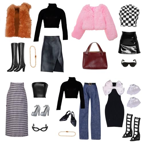 17 Stück Kleidung und Zubehör für 11,5 Zoll Mädchen Puppen Plüsch Westen Set Plüsch Mantel Set Outfits Schleifen Knoten Kleid Langes Etuikleid Set mit 7 Schuhe 5 Zubehör Zufällig Geschenk für Mädchen 17 Stück Kleidung und Zubehör für 11,5 Zoll Mädchen Puppen Plüsch Westen Set Plüsch Mantel Set Outfits Schleifen Knoten Kleid Langes Etuikleid Set mit 7 Schuhe 5 Zubehör Zufällig Geschenk für Mädchen von Carreuty